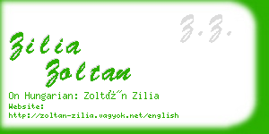 zilia zoltan business card